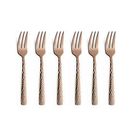 Amefa - Felicity 6 Gebaksvorkjes - Rose Champagne 6-pc set cake forks in trend box - Rose Champagne Amefa