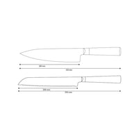 Shinrai Knives - Hammered Damast BR 2-delige Messenset - Koksmes + Broodmes