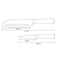 Shinrai Knives - Ensemble de 2 couteaux imprimés Damas - Santoku + couteau d'office