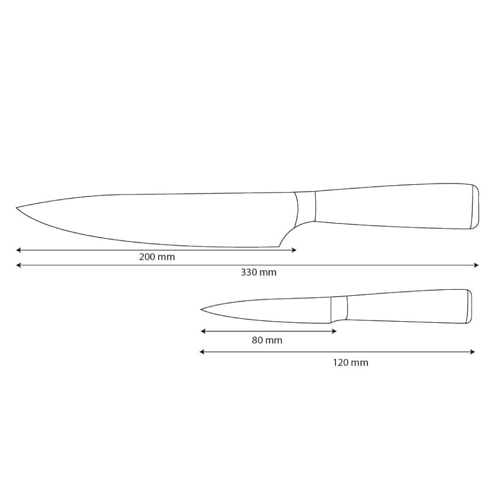 Shinrai Knives - Ensemble de 2 couteaux Damascus Print Epoxy Onyx - Couteau de chef + Couteau d'office