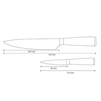 Shinrai Knives - Ensemble de 2 couteaux Damascus Print Epoxy Onyx - Couteau de chef + Couteau d'office