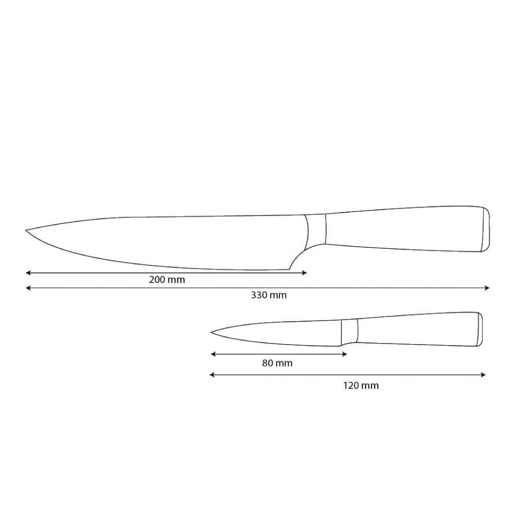 Shinrai Knives - Damascus Print Epoxy Sapphire 2-delige Messenset - Koksmes + Schilmes
