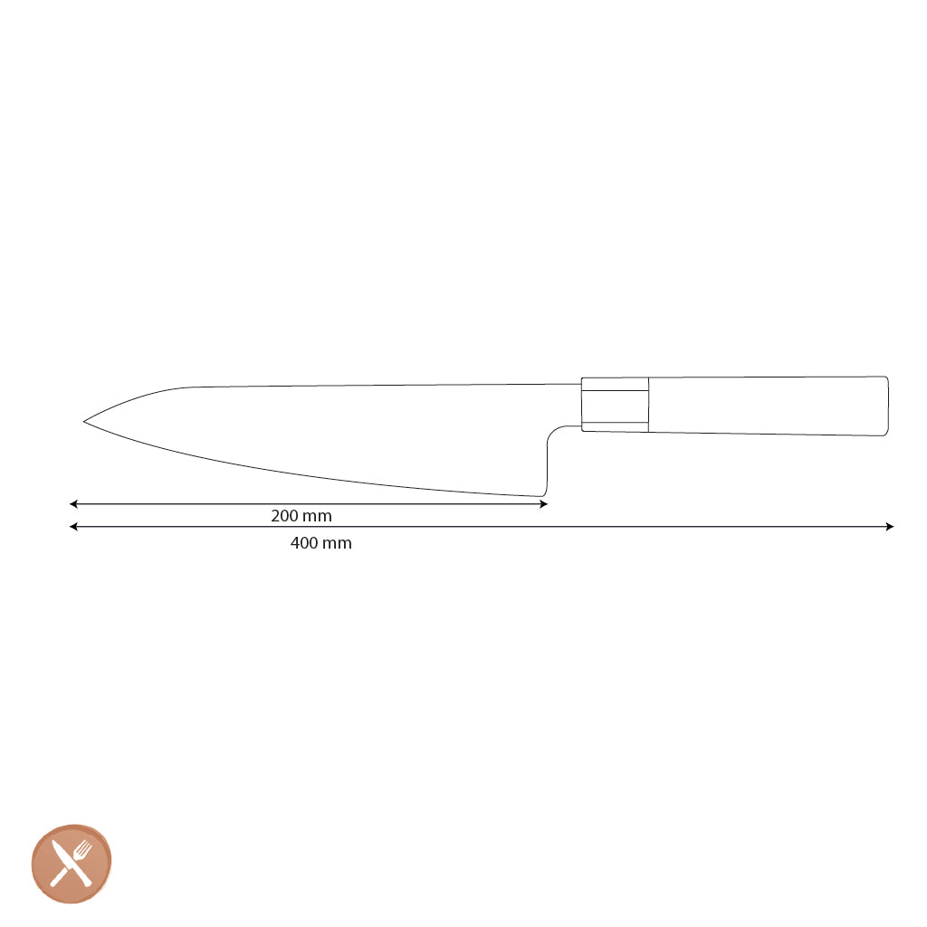 Shinrai Knives - Kurayami Damascus Koksmes 20 cm