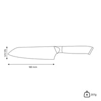 Shinrai Knives - Parelmoer Jewels Damascus Santoku mes 18 cm
