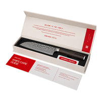 Shinrai Knives - Hammered Damast BR Santoku mes 18 cm