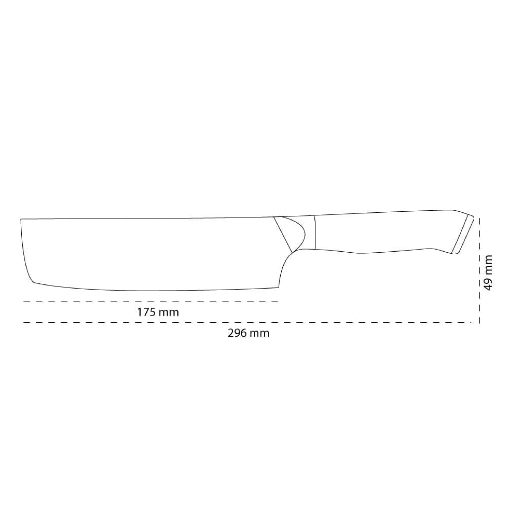 Shinrai Knives - Eclipse Series Damascus Nakirimes 18 cm