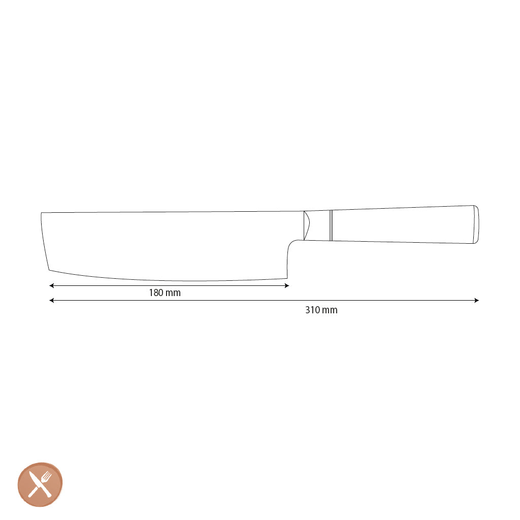 Shinrai Knives - Epoxy Onyx Damascus Nakiri mes 18 cm