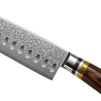 Shinrai Knives - Micarta Jewels Damascus Santoku 18 cm