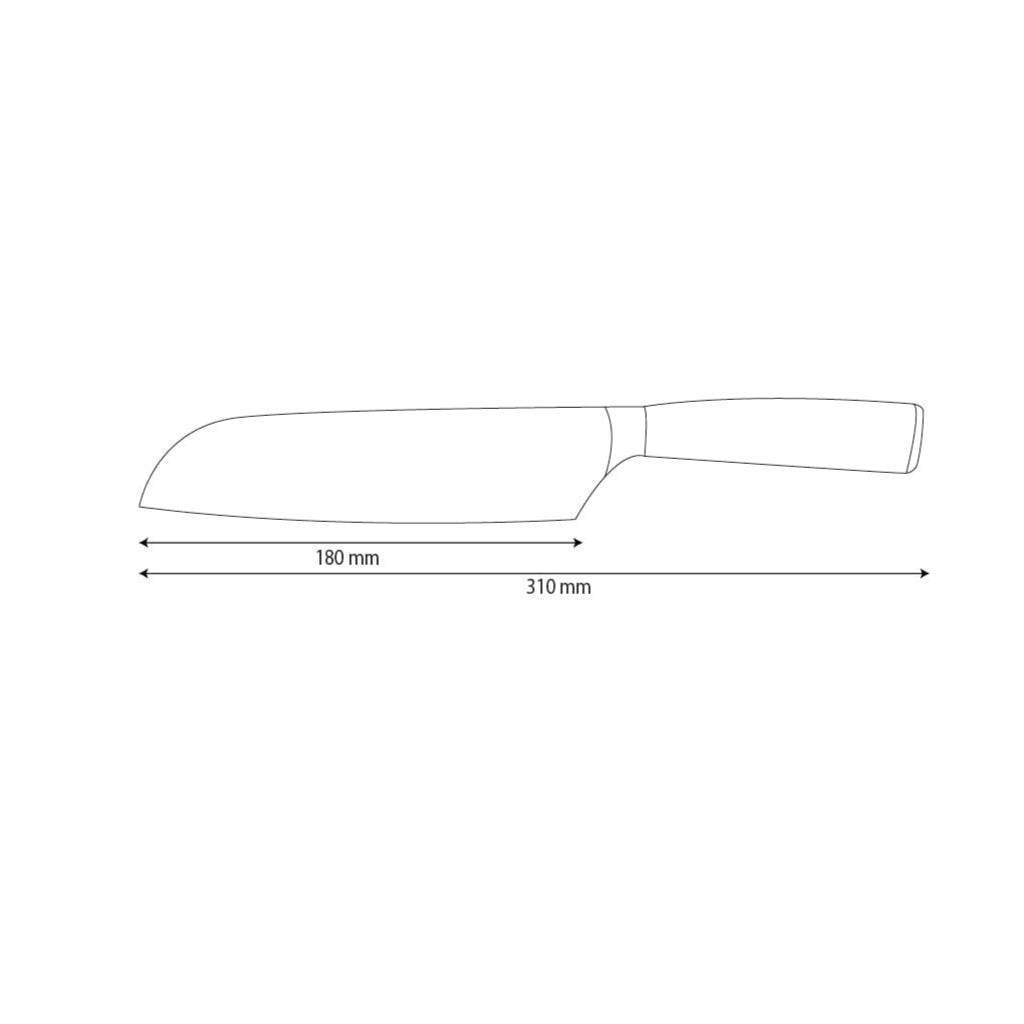 Shinrai Knives - Hammered RVS Santoku mes 18 cm