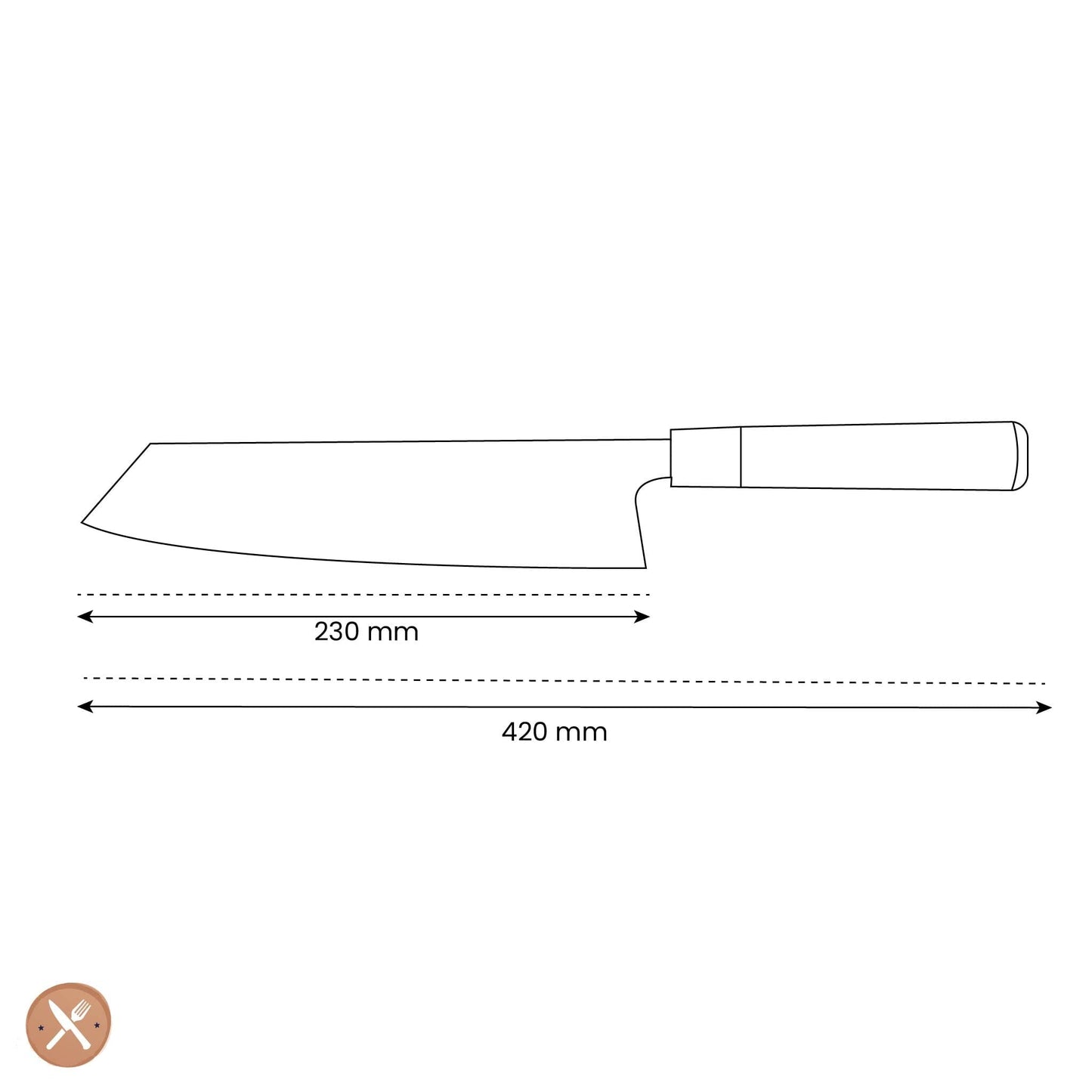 Ame - Japanse Kiritsuke Rain Pattern 23 cm Kiritsukemes Satake