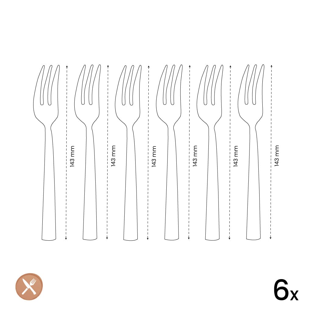 Amefa - Felicity 6 Gebaksvorkjes - Rose Champagne Gebaksvorkjes Amefa