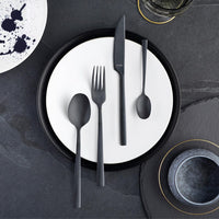 Amefa - Manille Stonewash 16-delige Bestekset - Zwart Bestekset Amefa