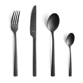 Amefa - Manille Stonewash 16-delige Bestekset - Zwart Amefa - Stonewash PVD Black 16-pc set in trend box - black Amefa