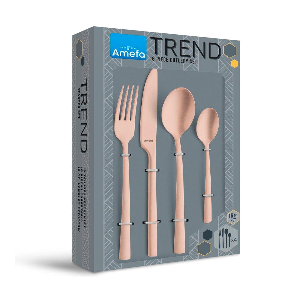 Amefa - Stonewash PVD Copper 16-pc set in trend box - copper Amefa