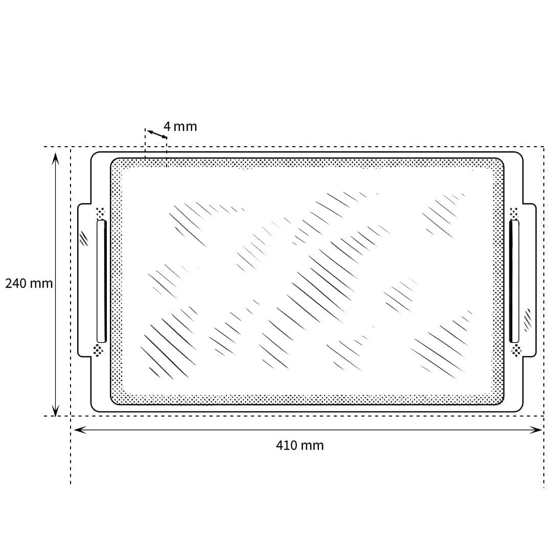 Eurolux - Teppanyaki plaat RVS met grepen 41x24x2,5CM Teppanyakiplaat Eurolux