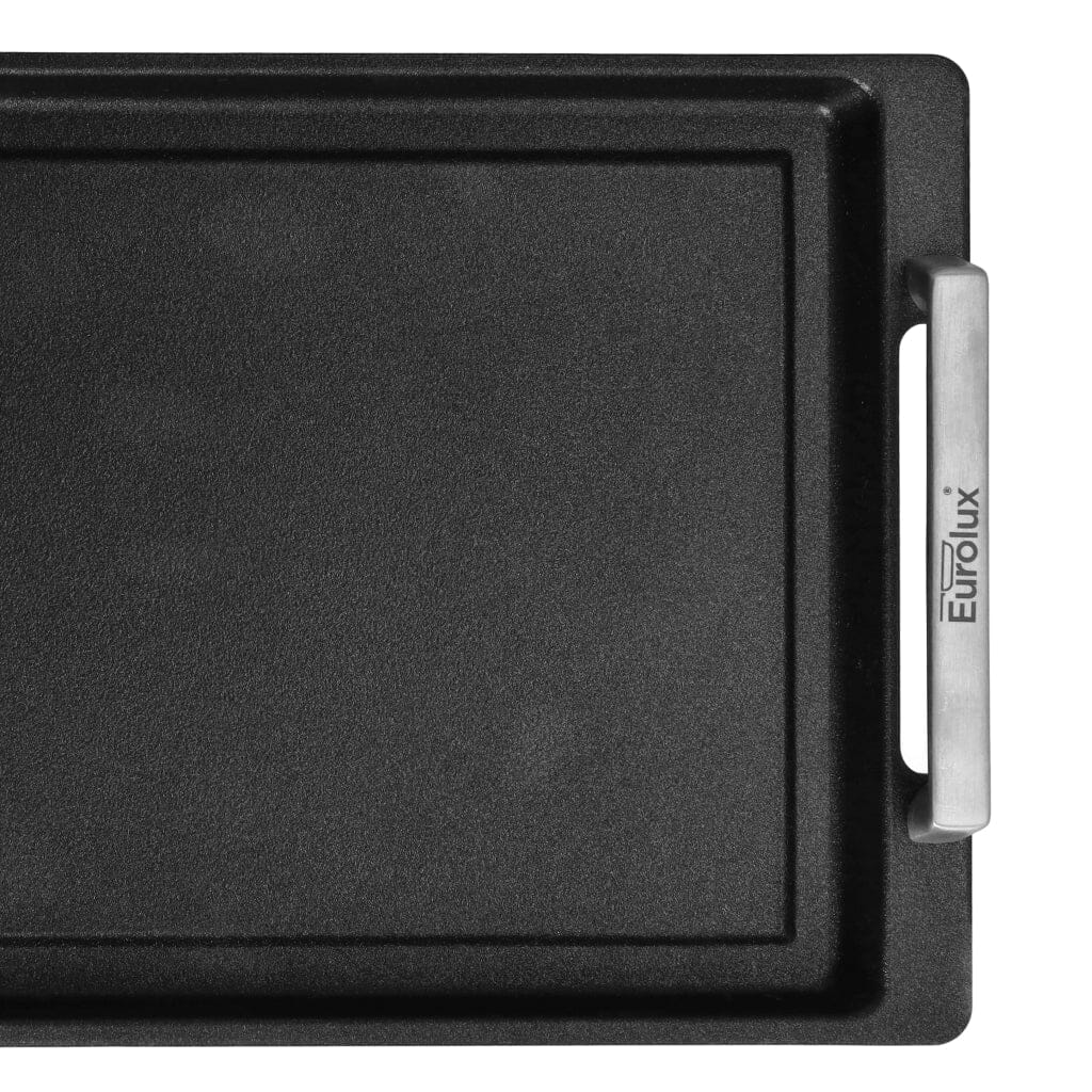 Eurolux - Teppanyaki plaat RVS met grepen 41x24x2,5CM Teppanyakiplaat Eurolux