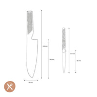 Global - G-4615 Ensemble de couteaux 2 pièces Couteau Santoku + Couteau d'office Ensemble de couteaux Global