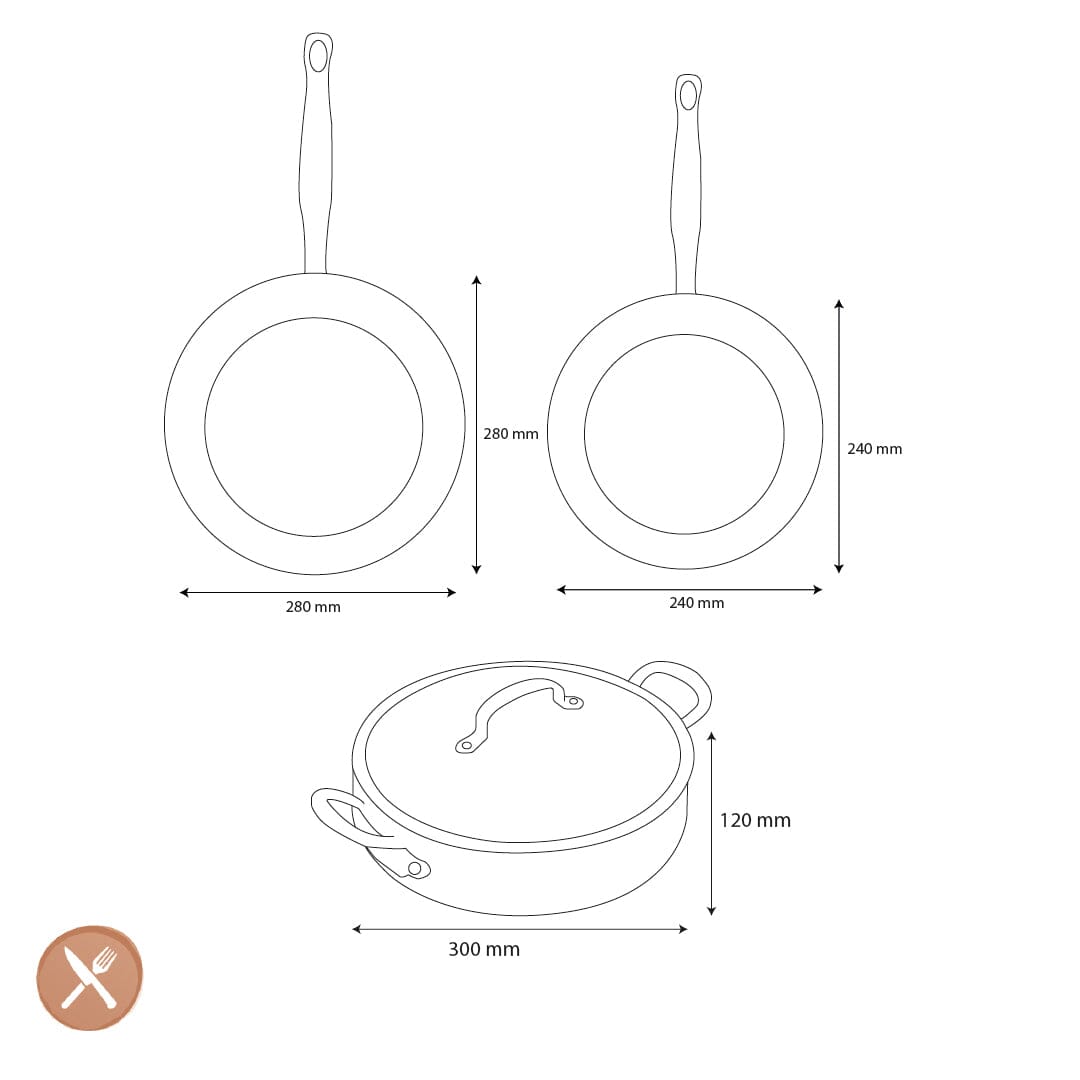 GreenPan - Barcelona Pro 4-delige Pannenset 24/28/30 cm - 2 koekenpannen + stoofpan met deksel Pannenset GreenPan