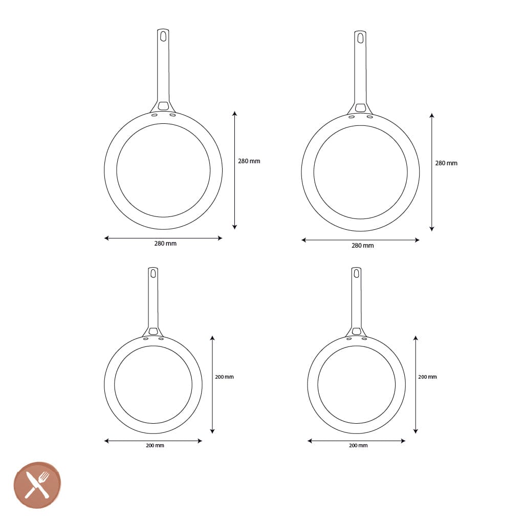 GreenPan - Padova Blush/Light Blue 4-delige Koekenpannenset 20/28 cm Pannenset GreenPan