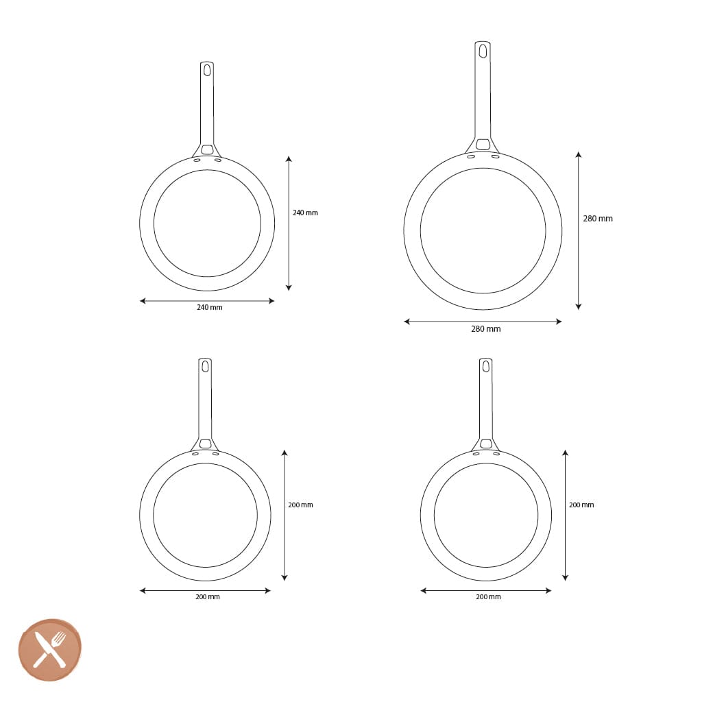 GreenPan - Padova Blush/Sunshine Yellow 4-delige Koekenpannenset 20/24/28 cm Pannenset GreenPan