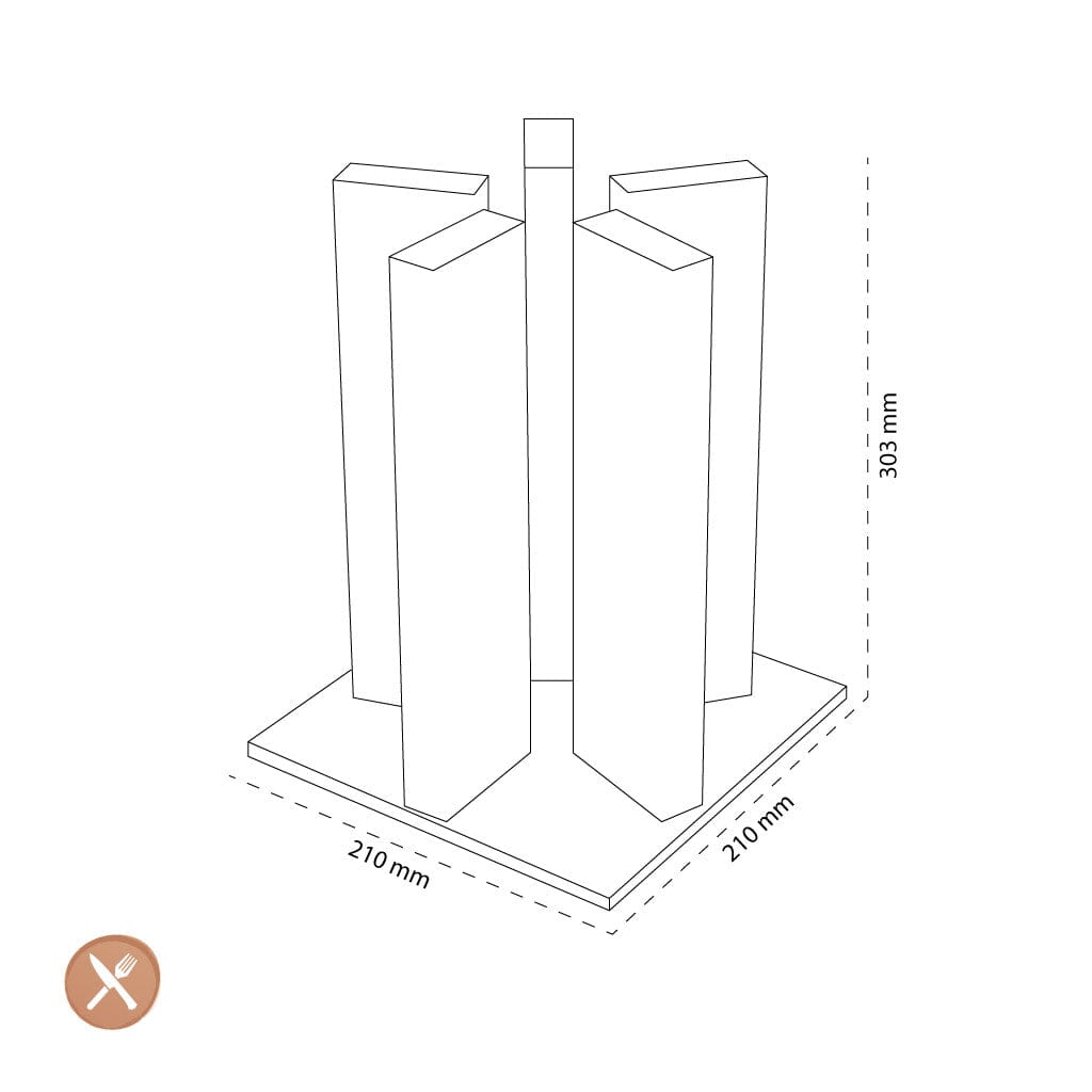 Kai Shun - ''Stonehenge'' Messenblok, Graniet/Walnoot Kai Shun