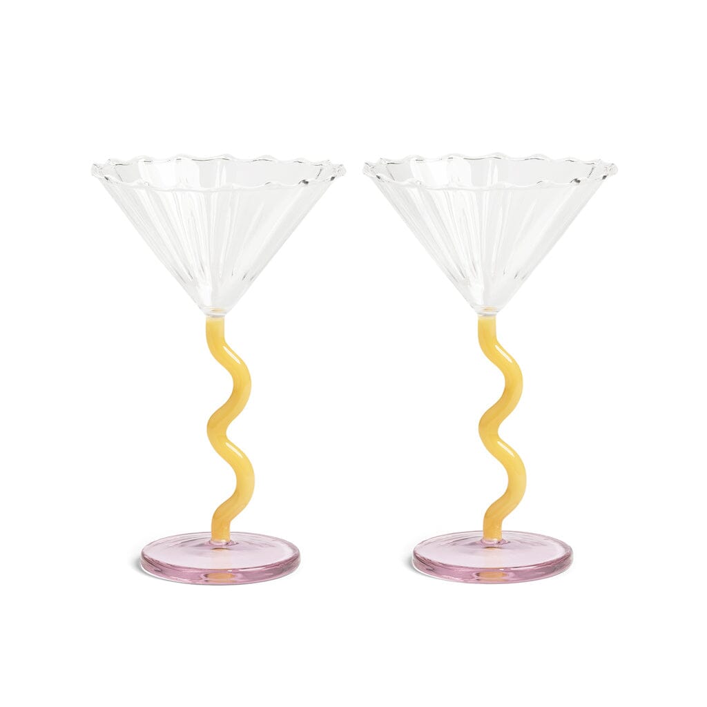 &Klevering - Coupe curve karamel set van 2 Cocktail glazen &Klevering