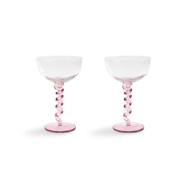 &Klevering - Coupe spiraal roze set van 2 &Klevering - Coupe spiraal roze set van 2 Cocktail glazen &Klevering