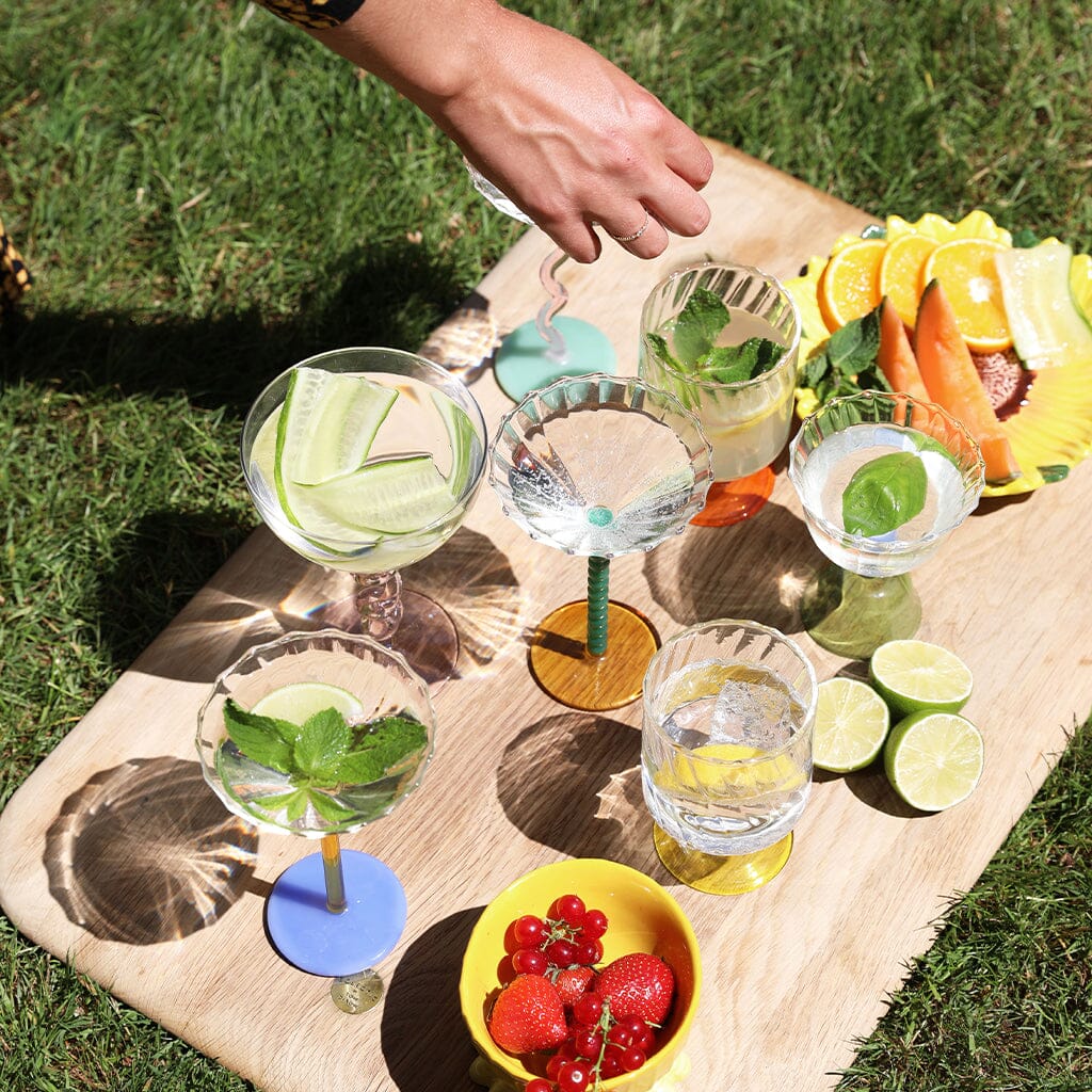 &Klevering - Coupe spiraal roze set van 2 Cocktail glazen &Klevering