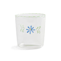 &Klevering - Glas flora blauw set van 2 Drinkglazen &Klevering