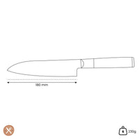 Kuro - Japanse Santoku 18 cm Santokumes Satake