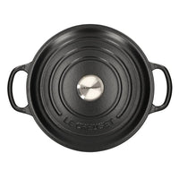 Le Creuset - Braadpan Signature rond Mat Zwart 22cm 3,3l (zwart interieur) Le Creuset