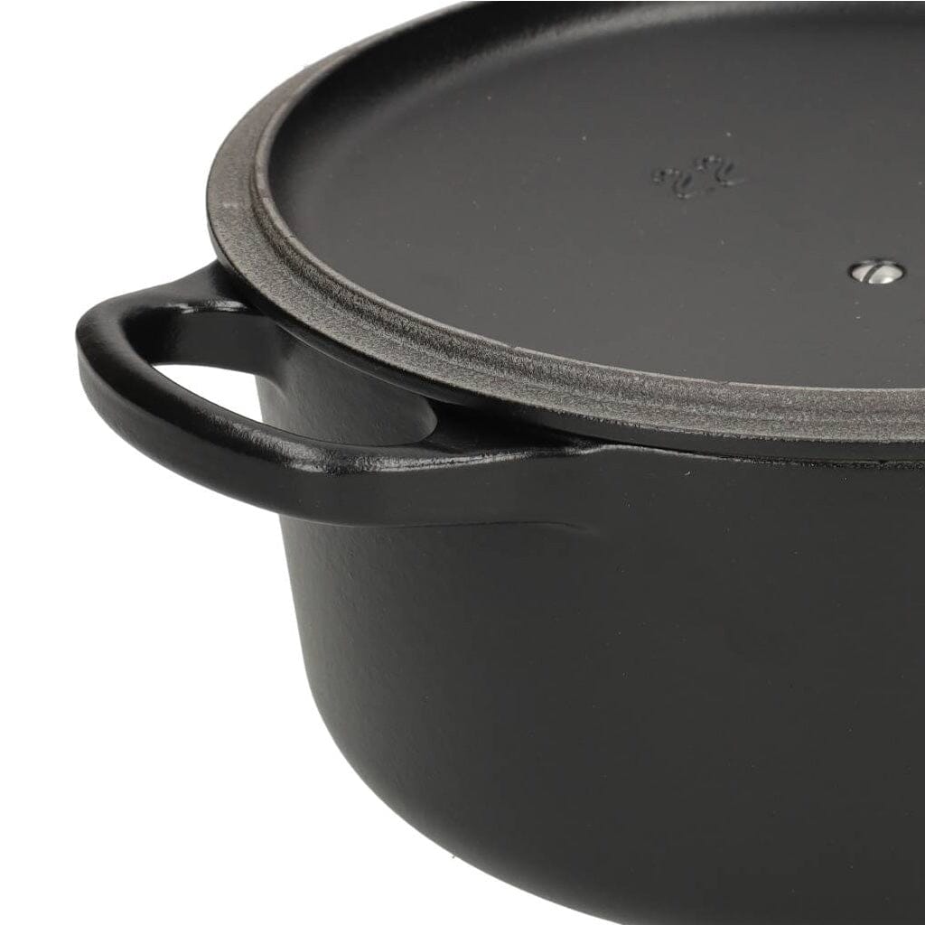 Le Creuset - Braadpan Signature rond Mat Zwart 22cm 3,3l (zwart interieur) Le Creuset
