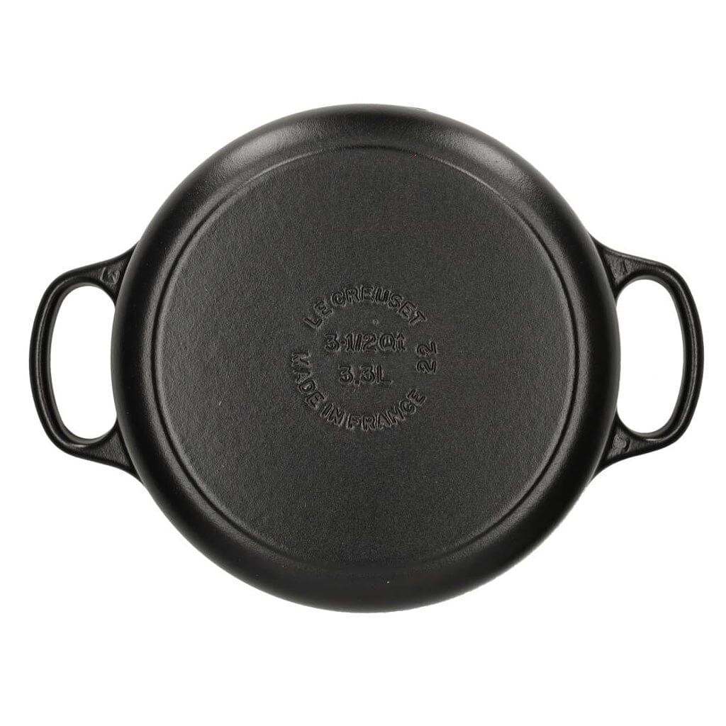 Le Creuset - Braadpan Signature rond Mat Zwart 22cm 3,3l (zwart interieur) Le Creuset