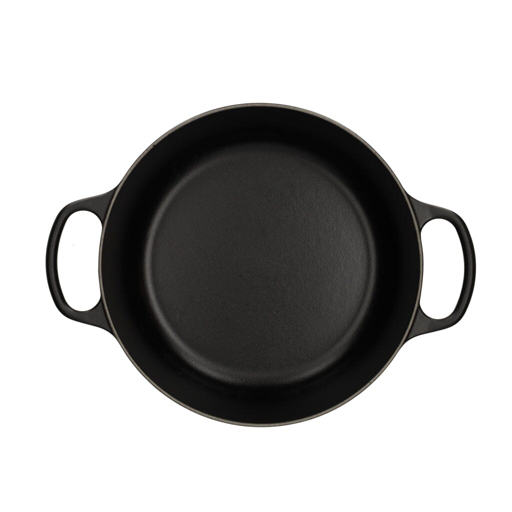Le Creuset - Braadpan Signature rond Mat Zwart 26cm 5,3l (zwart interieur) Le Creuset