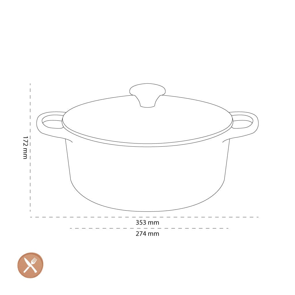 Le Creuset - Braadpan Signature rond Mat Zwart 26cm 5,3l (zwart interieur) Le Creuset