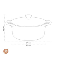 Le Creuset - Braadpan Signature rond Mat Zwart 28cm 6,7l (zwart interieur) Le Creuset