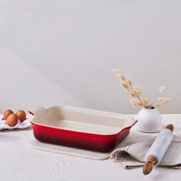 Le Creuset - Heritage Ovenschaal rechthoekig Kersenrood 32 x 24 cm Ovenschaal Le Creuset