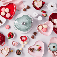 Le Creuset - Ensemble de 2 tasses en forme de cœur, rouge cerise