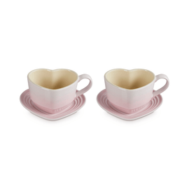 Le Creuset - Mokken in Hartjesvorm 2-delige Set Shell Pink Le Creuset - Mokken in Hartjesvorm 2-delige Set Shell Pink Le Creuset