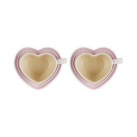 Le Creuset - Mokken in Hartjesvorm 2-delige Set Shell Pink Le Creuset