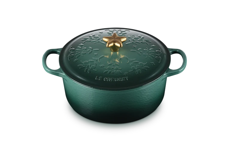 Le Creuset - Noel braadpan 4,2 liter ø 24 cm gietijzer groen Braadpan Le Creuset