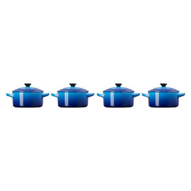 Le Creuset - Set van 4 Mini-Braadpannen Azure 10cm 0,25l Le Creuset - Set van 4 Mini-Braadpannen Azure 10cm 0,25l Pannenset Le Creuset