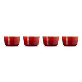 Le Creuset - Lot de 4 mini ramequins rouge cerise 7,8 cm 0,1 l Bezig met laden...
