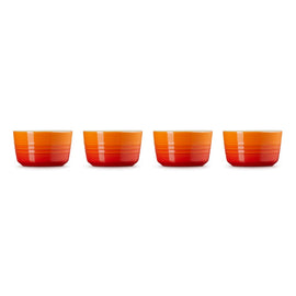 Le Creuset - Set van 4 Mini-Ramekins Oranjerood 7,8cm 0,1l Le Creuset - Set van 4 Mini-Ramekins Oranjerood 7,8cm 0,1l Schalen Le Creuset