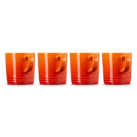 Le Creuset - Set van 4 Mokken Oranjerood 0,35l Mok Le Creuset