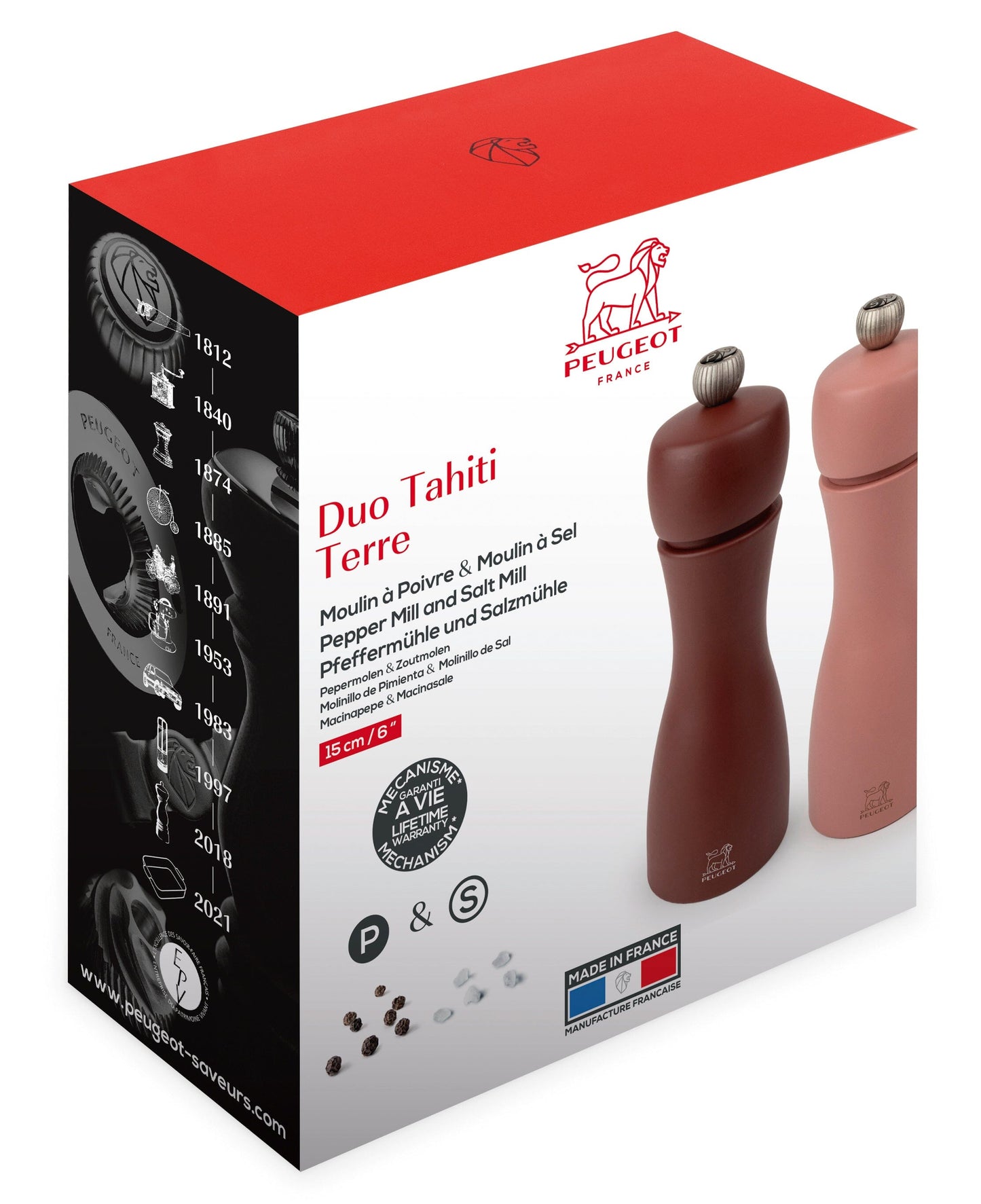 Peugeot - Duo Tahiti Peper-en Zoutmolenset Aarde 15 cm Peugeot