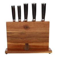 Shinrai Japan - Damascus Print 5-delig + Magnetisch Messenblok Enkelzijdig Messenset met blok Shinrai Japan