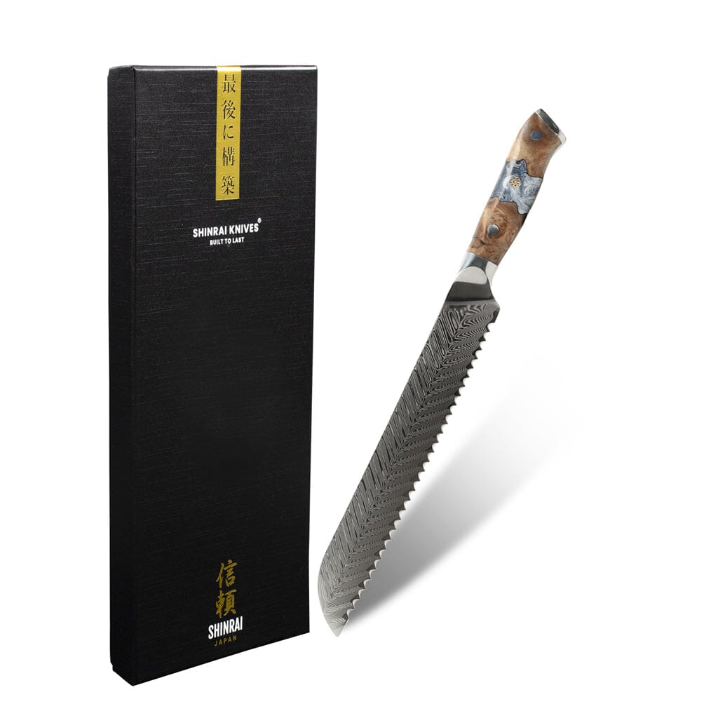 Shinrai Japan - Eclipse Series Damascus Broodmes 20 cm Broodmes Shinrai Japan