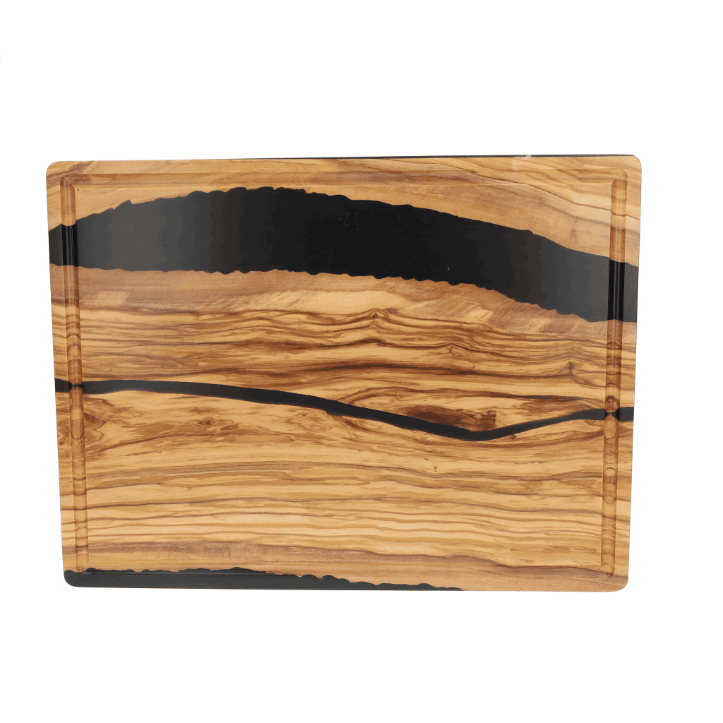 Shinrai Japan - Epoxy Onyx Snijplank Olijfhout - 40 x 30 x 3 cm Houten snijplank Shinrai Japan