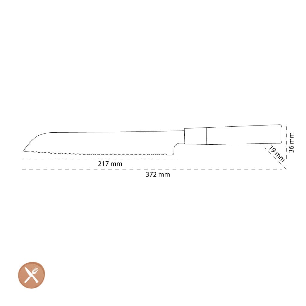 Shinrai Japan - Kurayami Damascus Broodmes 20 cm Broodmes Shinrai Japan